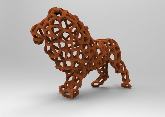 Voronoi Lion 3D print model
