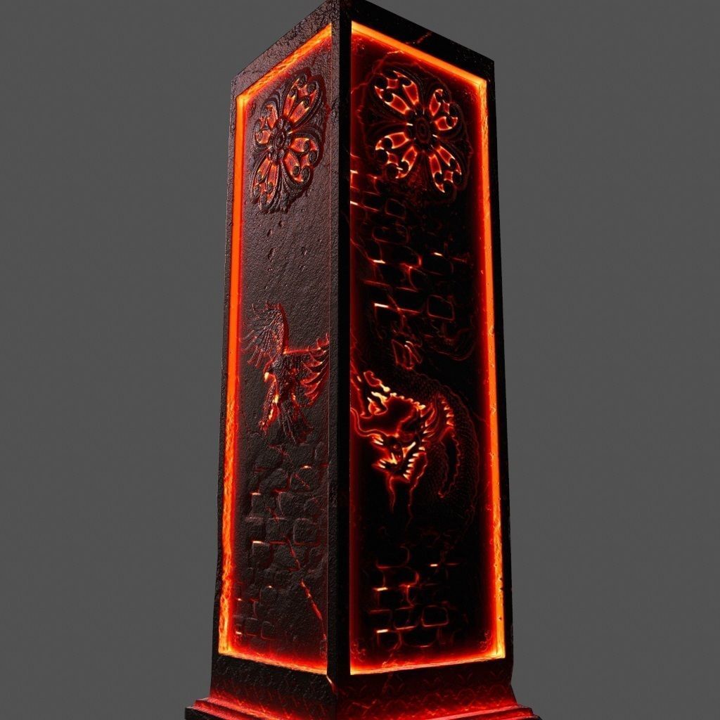 lava pillar Low-poly 3D model_12