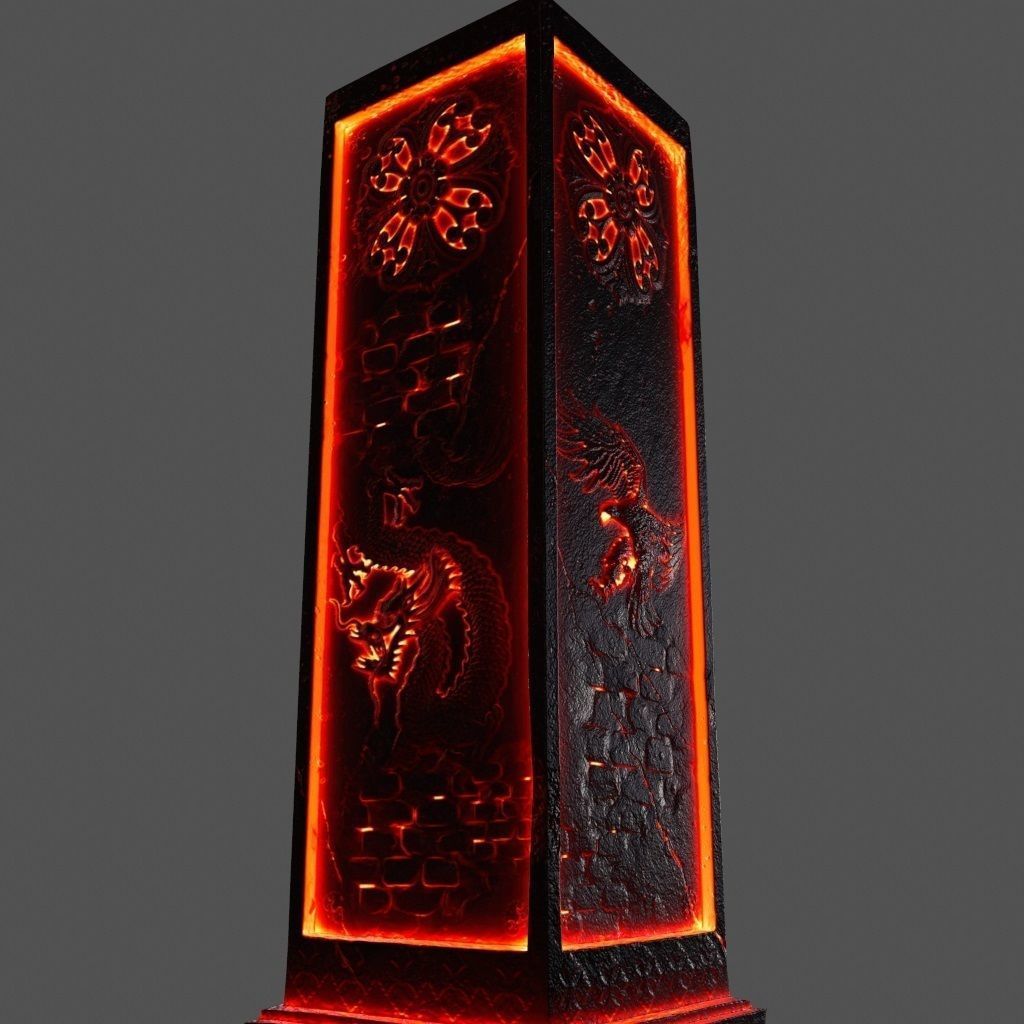lava pillar Low-poly 3D model_11