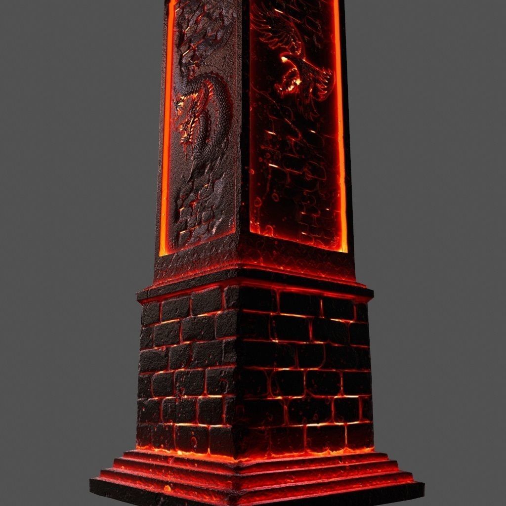lava pillar Low-poly 3D model_6