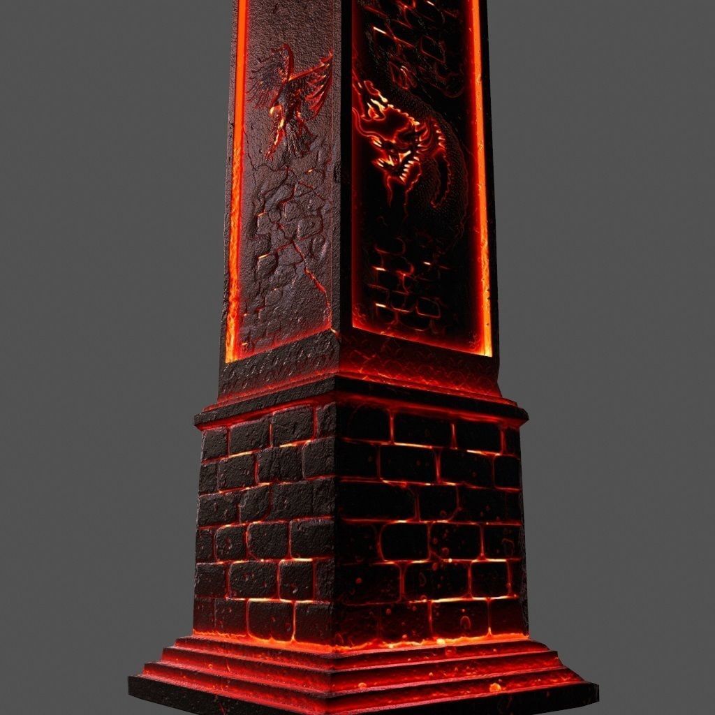 lava pillar Low-poly 3D model_7