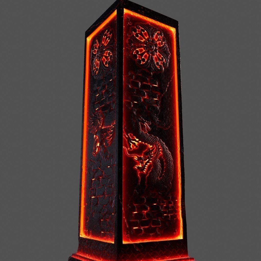 lava pillar Low-poly 3D model_2