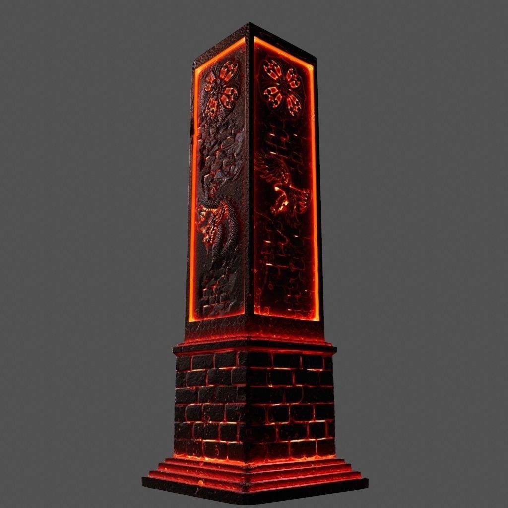 lava pillar Low-poly 3D model_8