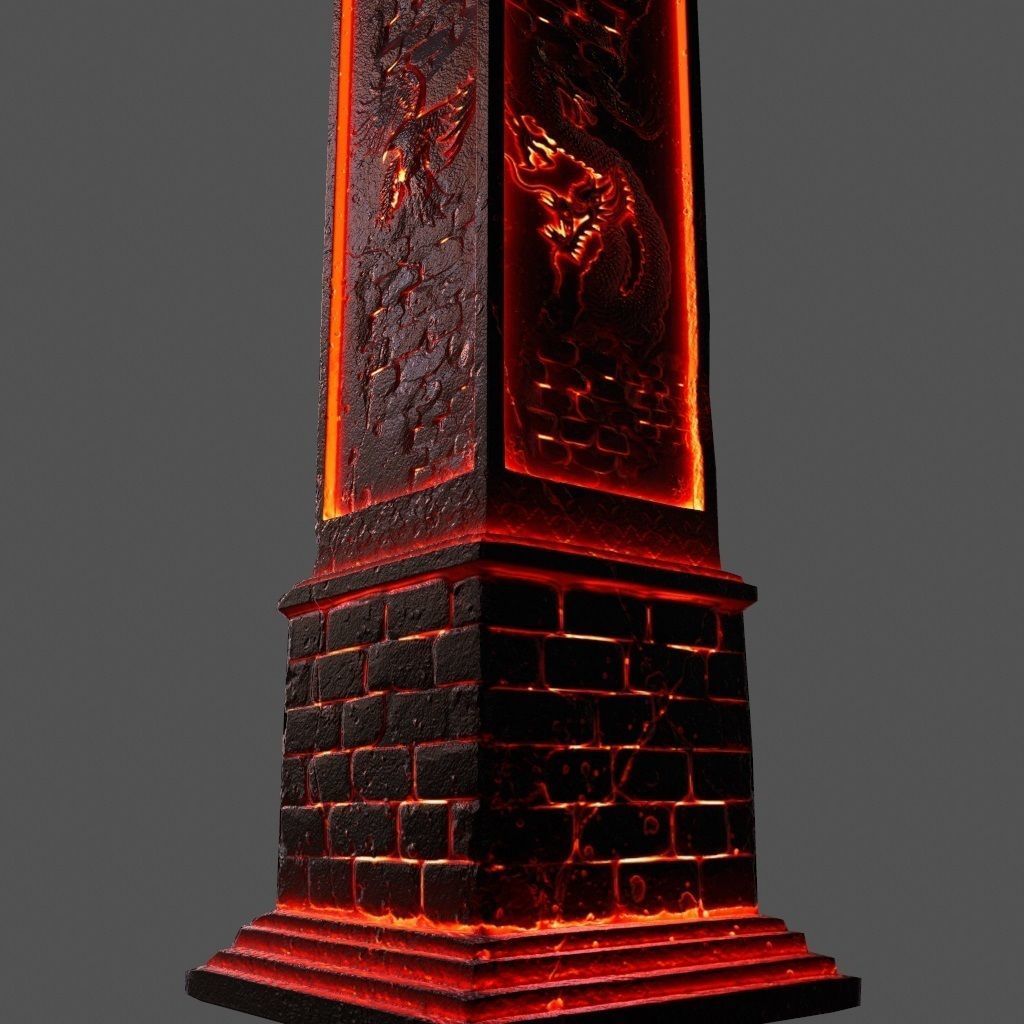 lava pillar Low-poly 3D model_3