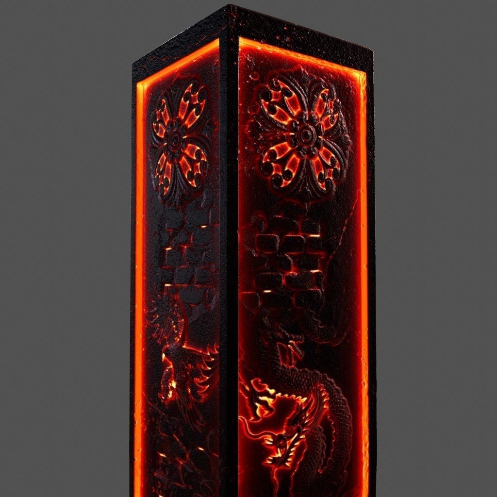lava pillar Low-poly 3D model_13