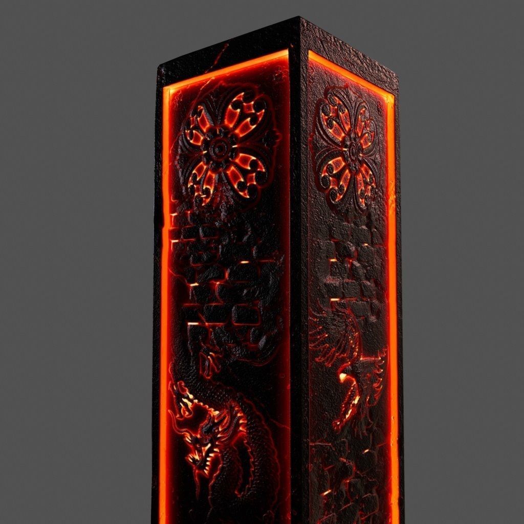 lava pillar Low-poly 3D model_4