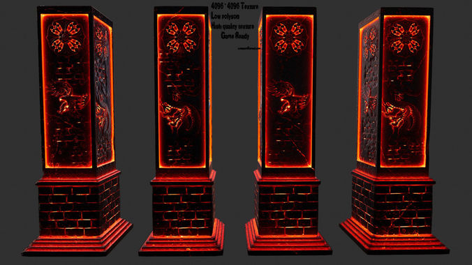 lava pillar Low-poly 3D model