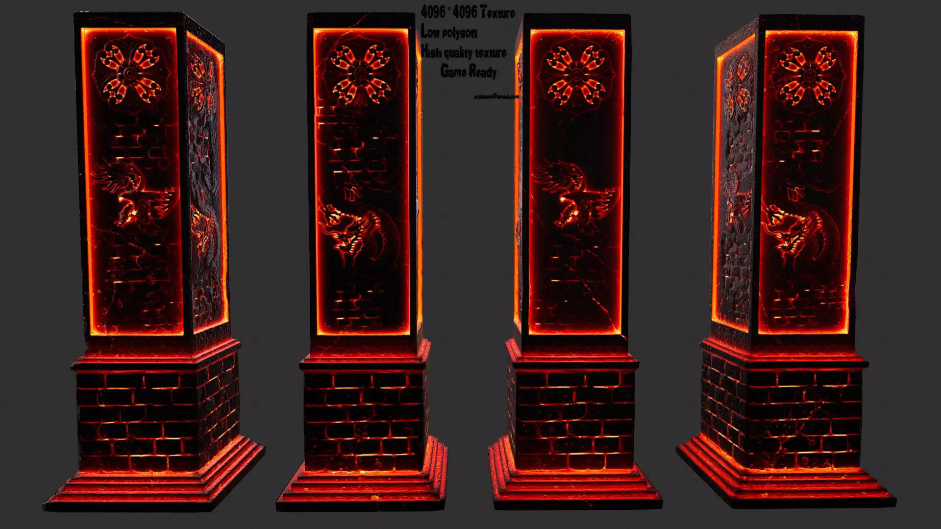 lava pillar Low-poly 3D model_0