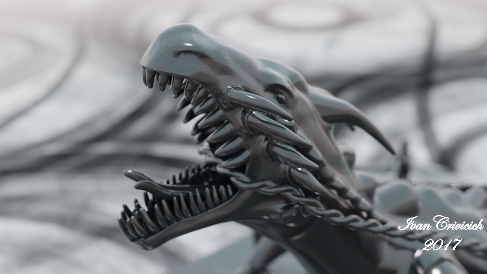 Italian Art - DRAGON IN CHAIN 3D print model_4