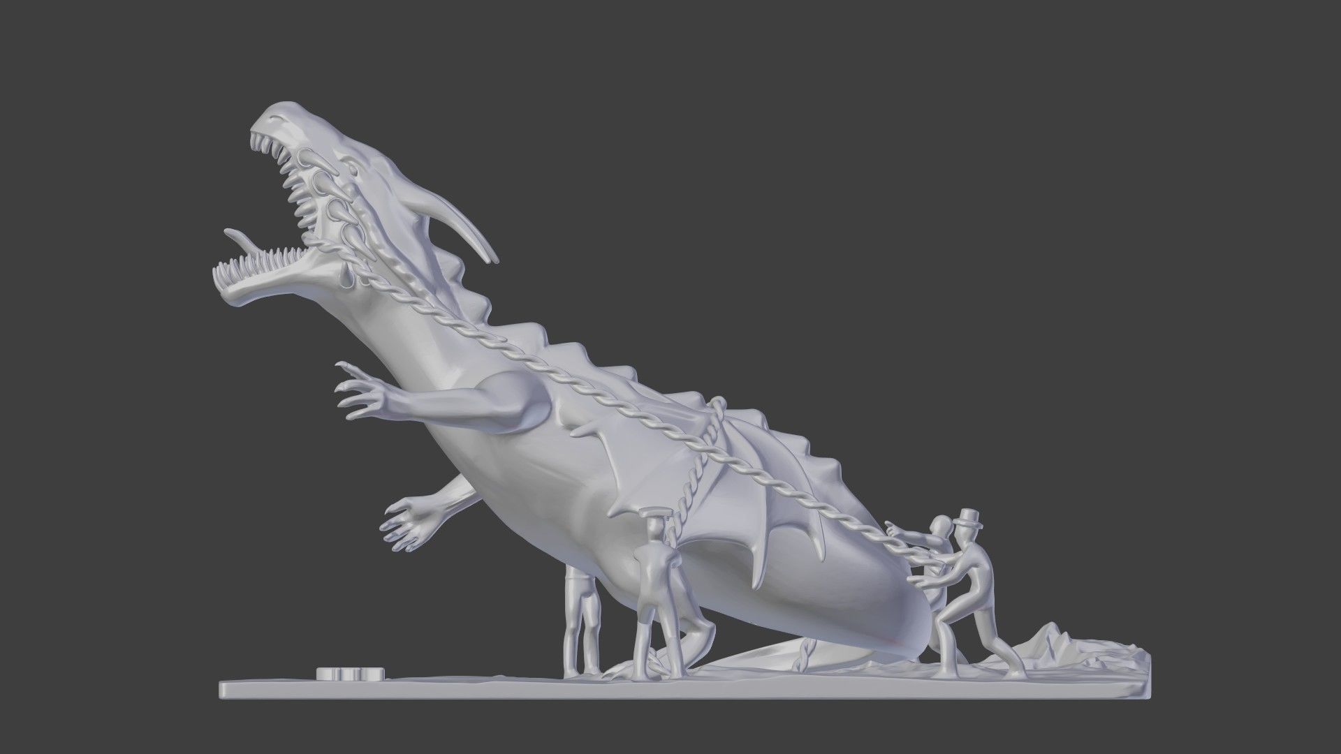 Italian Art - DRAGON IN CHAIN 3D print model_9