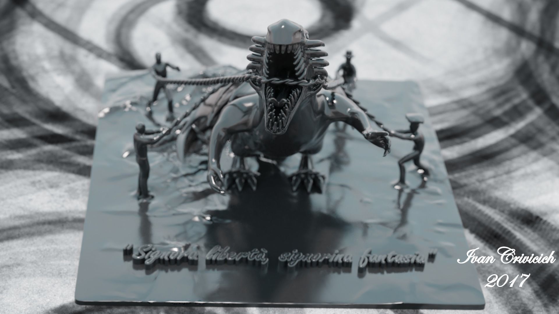 Italian Art - DRAGON IN CHAIN 3D print model_6