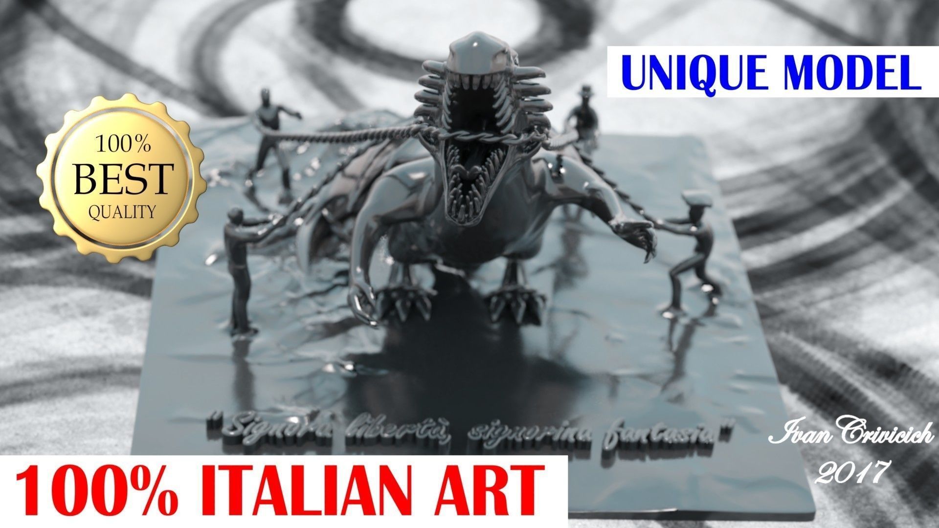 Italian Art - DRAGON IN CHAIN 3D print model_3