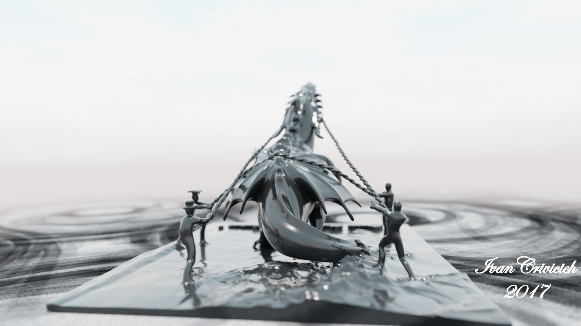 Italian Art - DRAGON IN CHAIN 3D print model_5