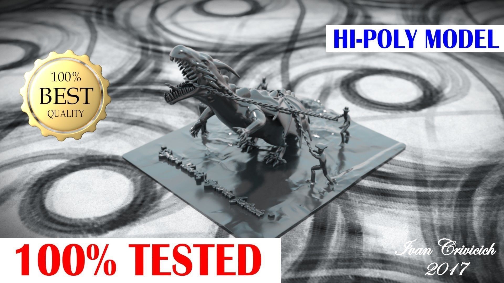 Italian Art - DRAGON IN CHAIN 3D print model_2