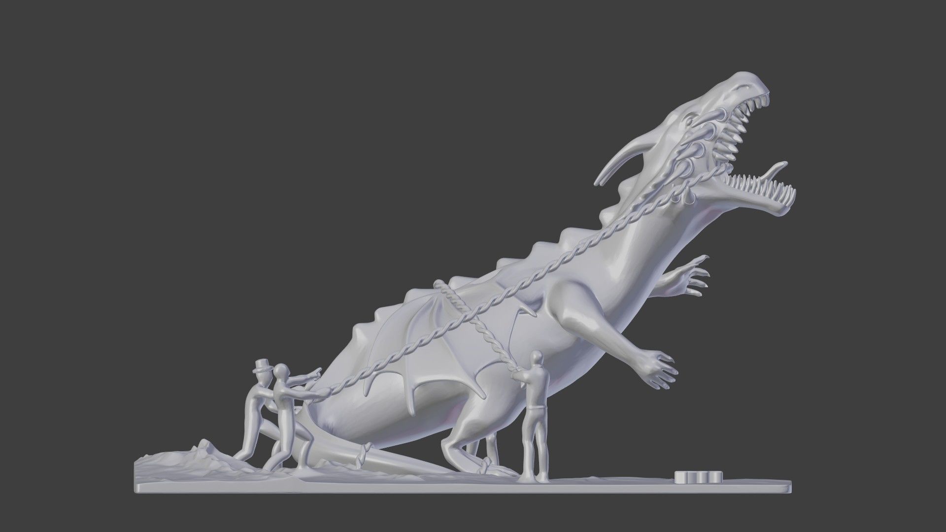 Italian Art - DRAGON IN CHAIN 3D print model_11