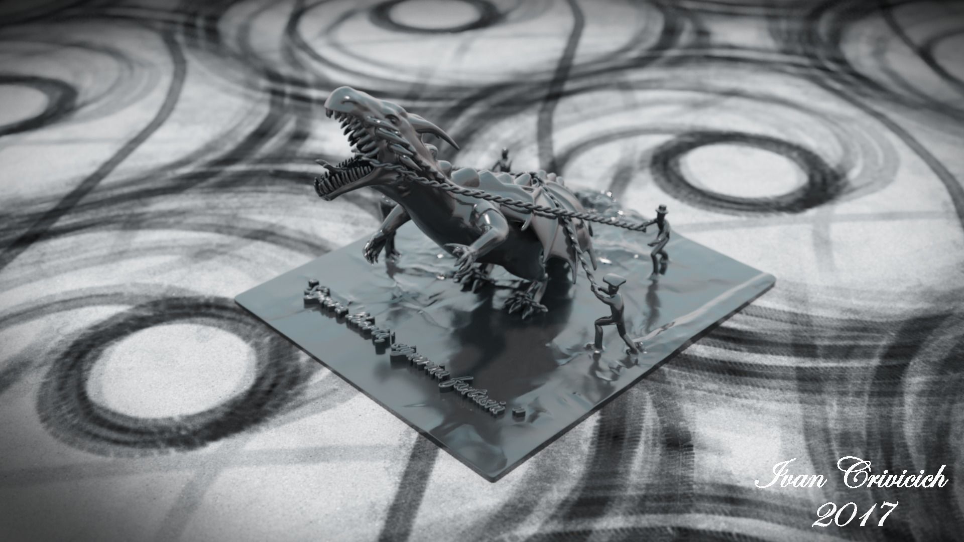 Italian Art - DRAGON IN CHAIN 3D print model_7