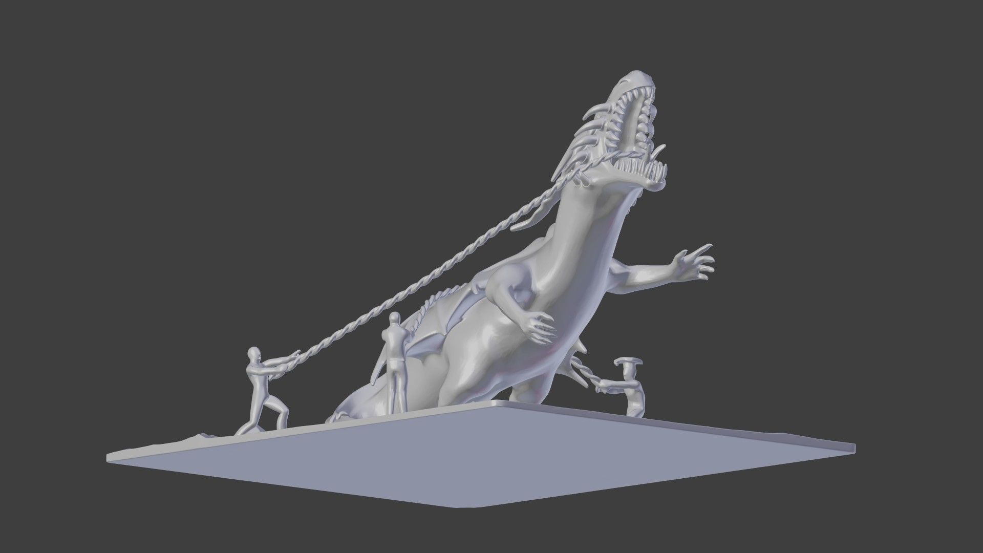 Italian Art - DRAGON IN CHAIN 3D print model_13