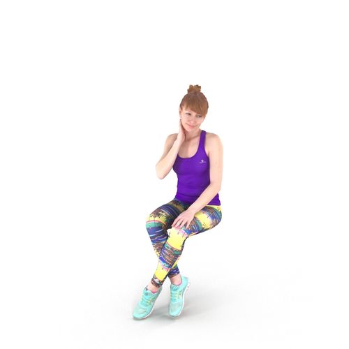 Fit Woman Relax Low-poly 3D model