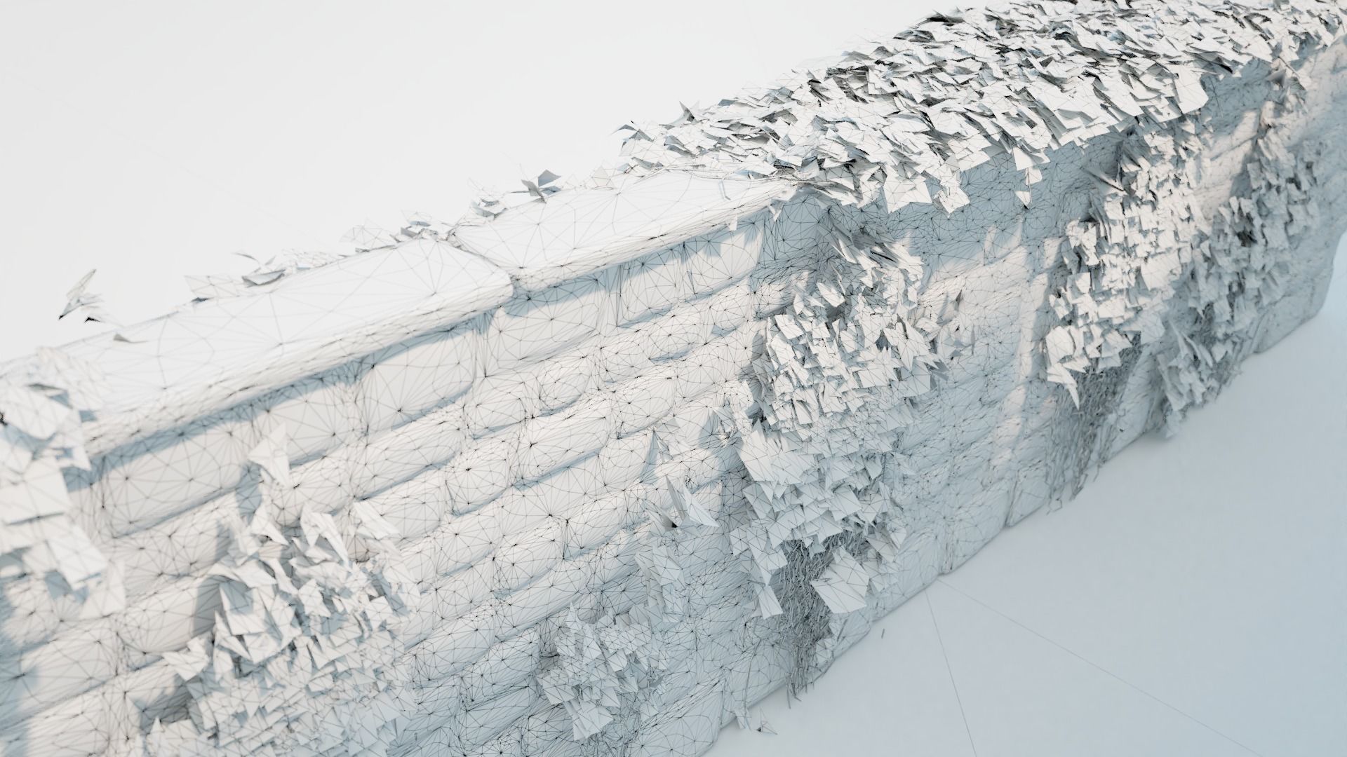 Red brick wall with ivy 3D model_5