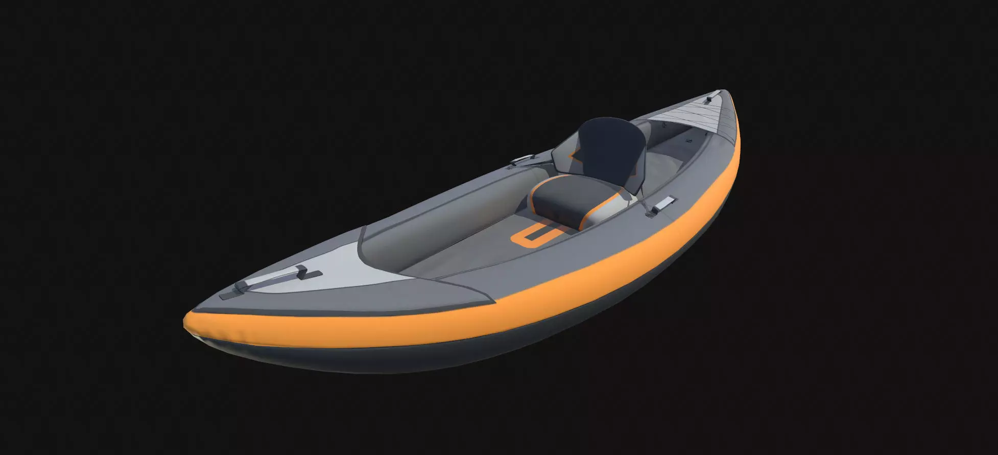 Inflatable Kayak without paddle Low-poly 3D model_0