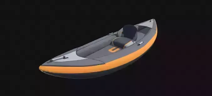 Inflatable Kayak without paddle Low-poly 3D model