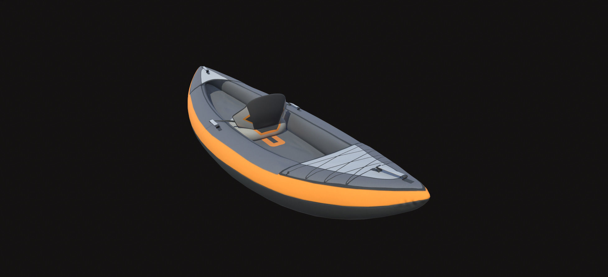 Inflatable Kayak without paddle Low-poly 3D model_4