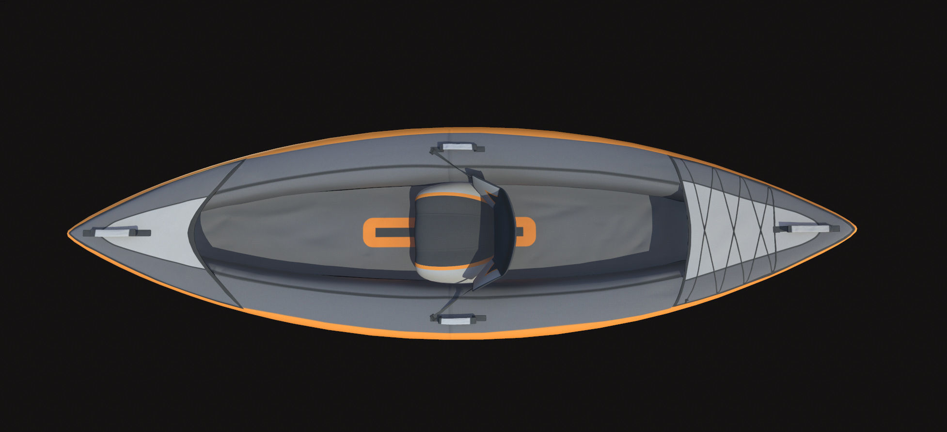 Inflatable Kayak without paddle Low-poly 3D model_8