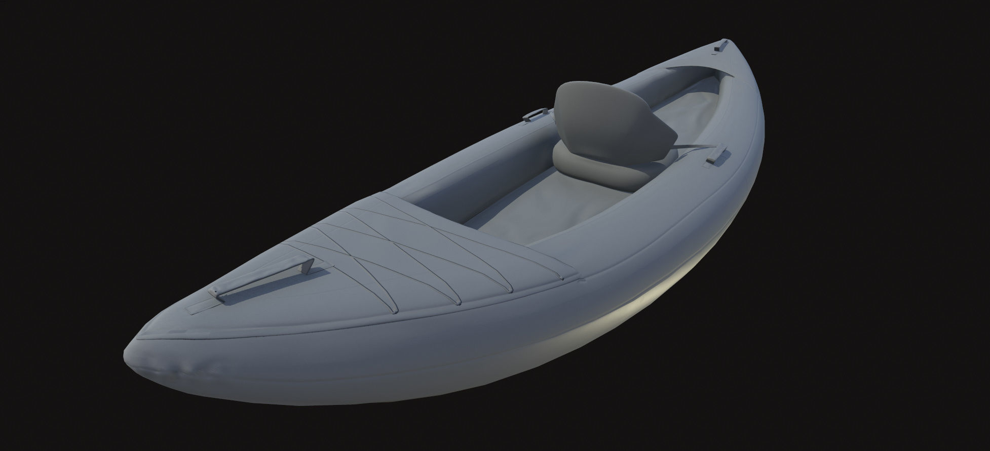 Inflatable Kayak without paddle Low-poly 3D model_14