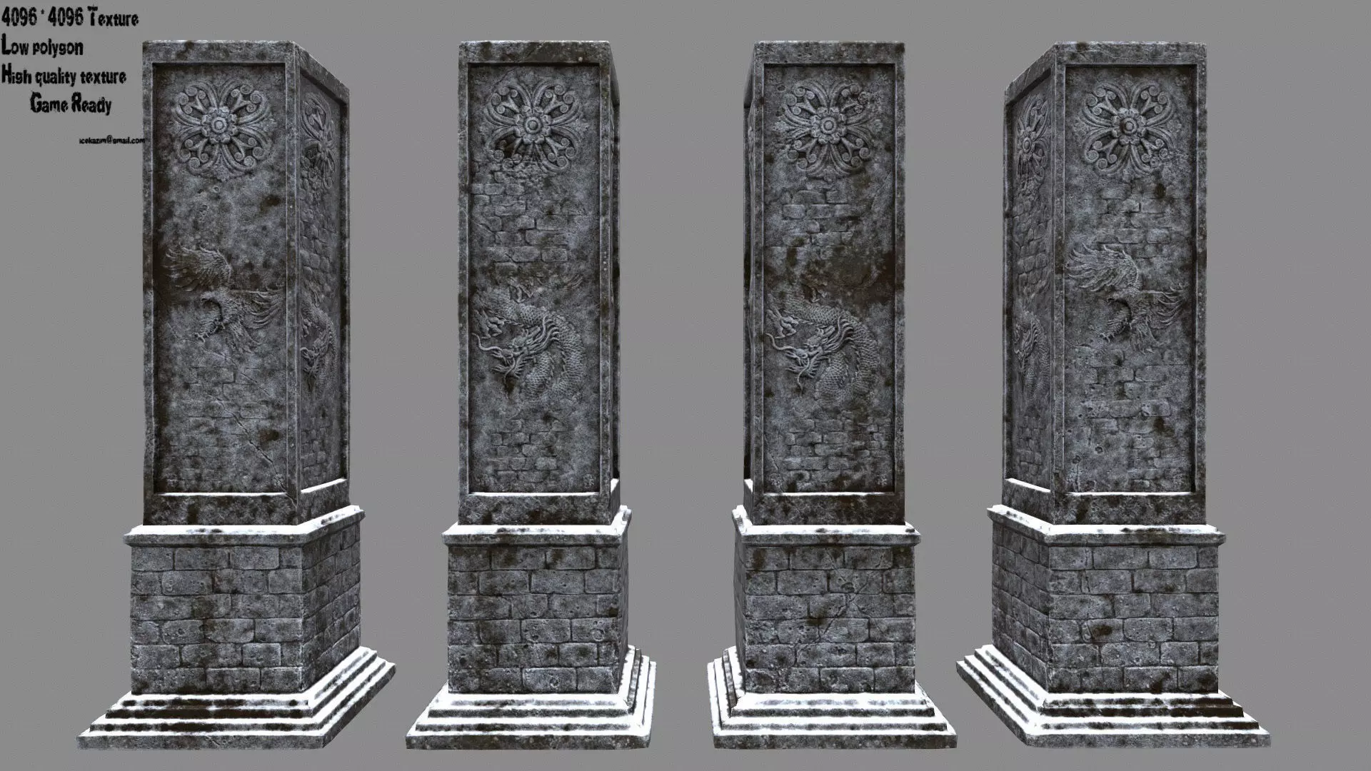 snow pillar Low-poly 3D model