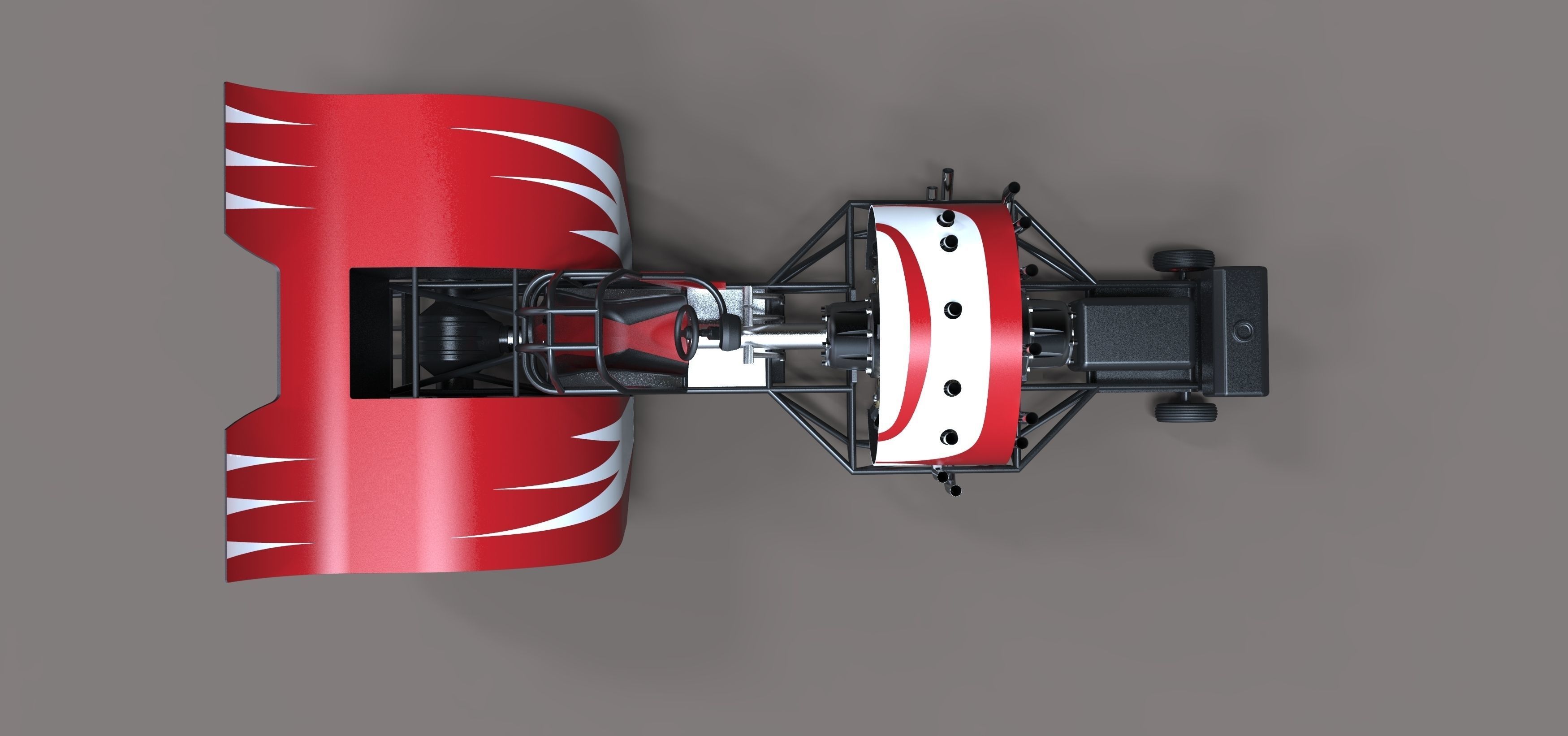 Pulling tractor with radial engine 3D model_9