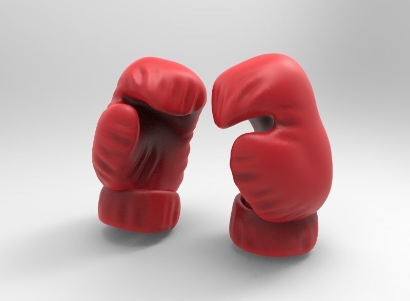 Box Gloves Low-poly 3D model_1