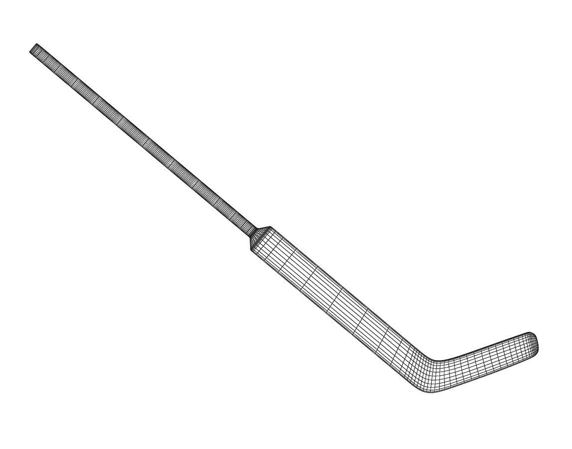 Ice Hockey Goal Stick 3D model_3