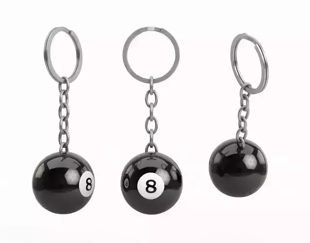 Pool Ball Keychain 3D model Pool Ball Keychain 3D model