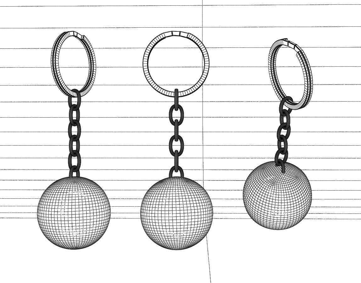 Pool Ball Keychain 3D model_1