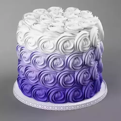 Cake 28 with waves flowers