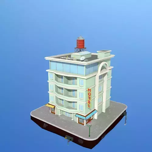 motel building Low-poly 3D model motel building Low-poly 3D model