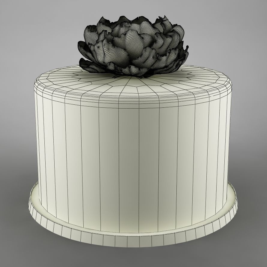 Cake 29 with  flower 3D model_5
