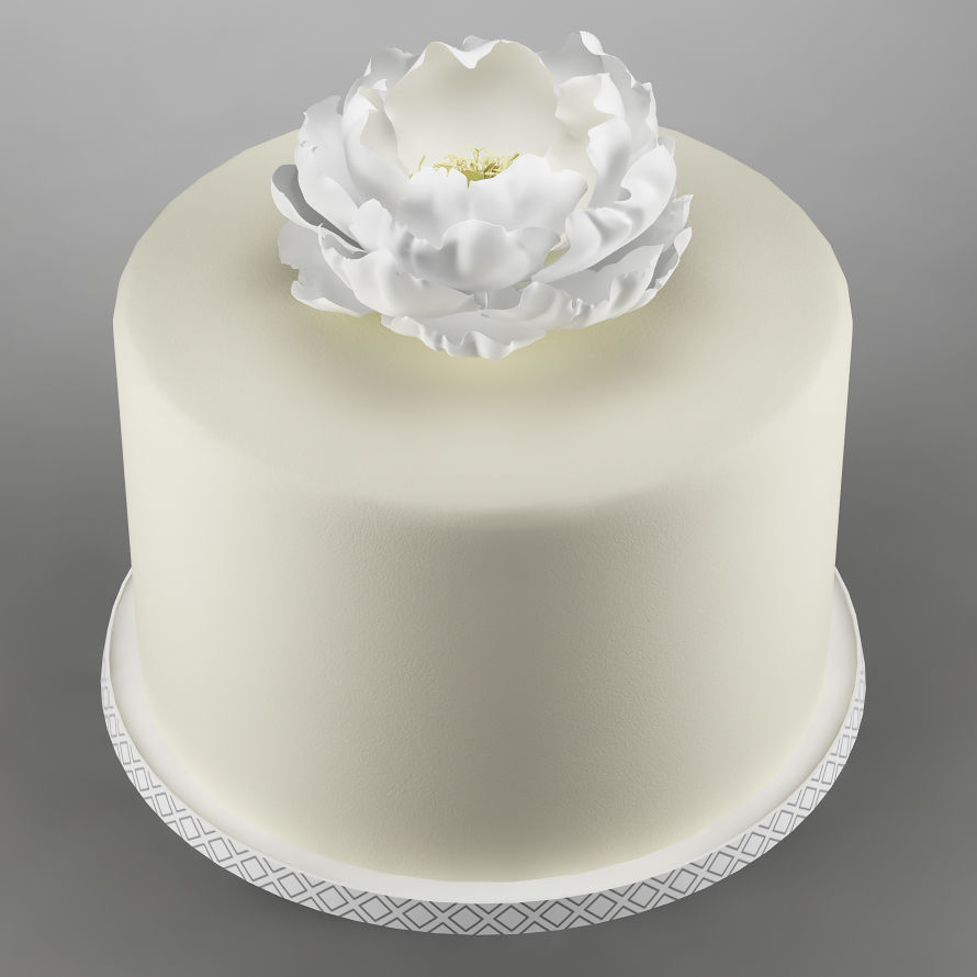Cake 29 with  flower 3D model_1