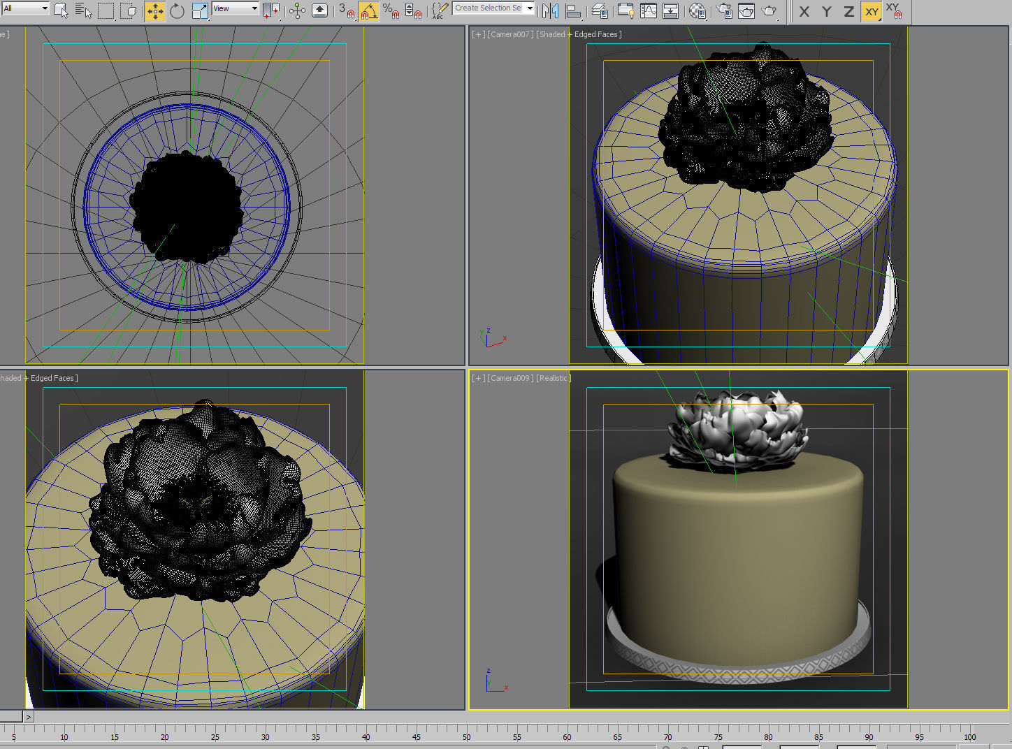 Cake 29 with  flower 3D model_6