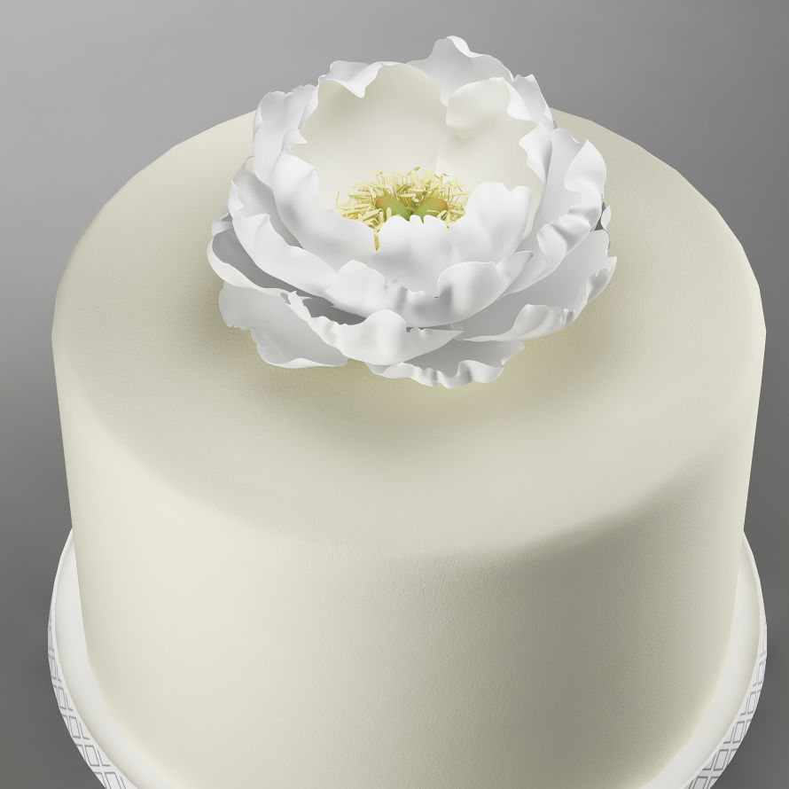 Cake 29 with  flower 3D model_2