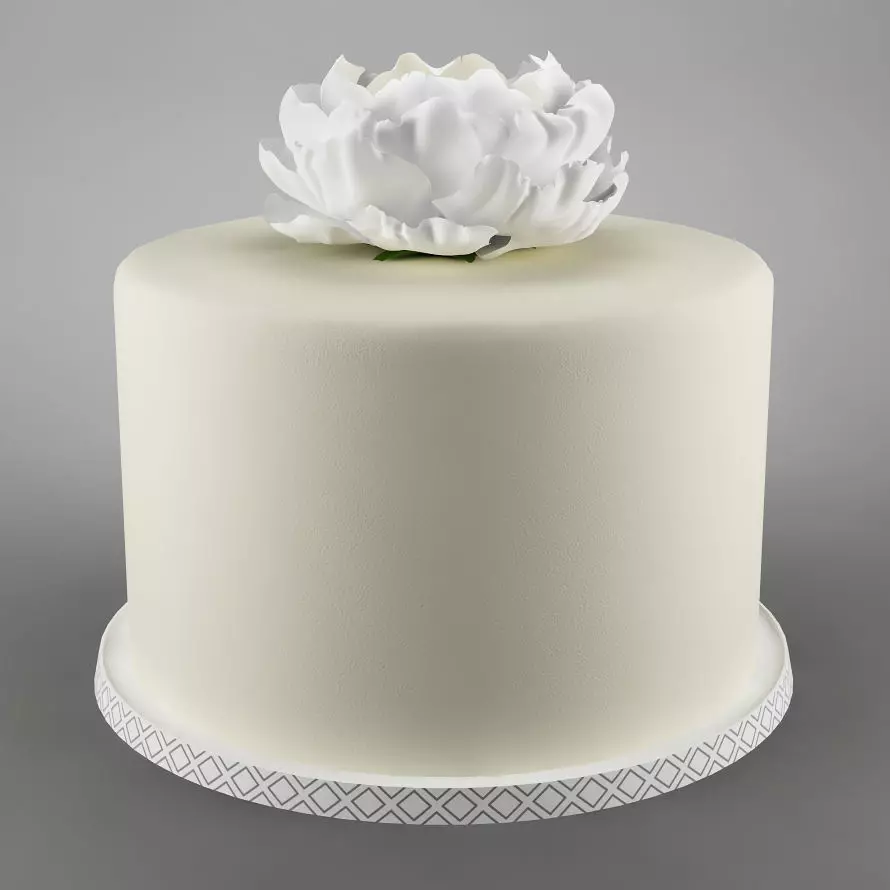 Cake 29 with  flower 3D model_0