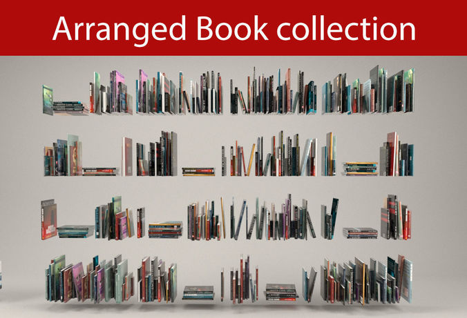 Book collection arranged 3D model