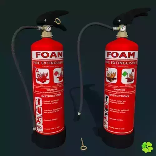 Portable extinguisher rigged low poly Low-poly 3D model