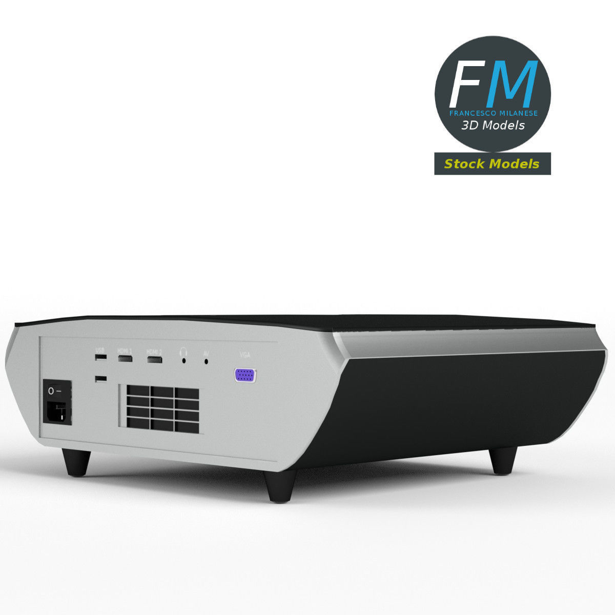 Mini projector 3D model_4