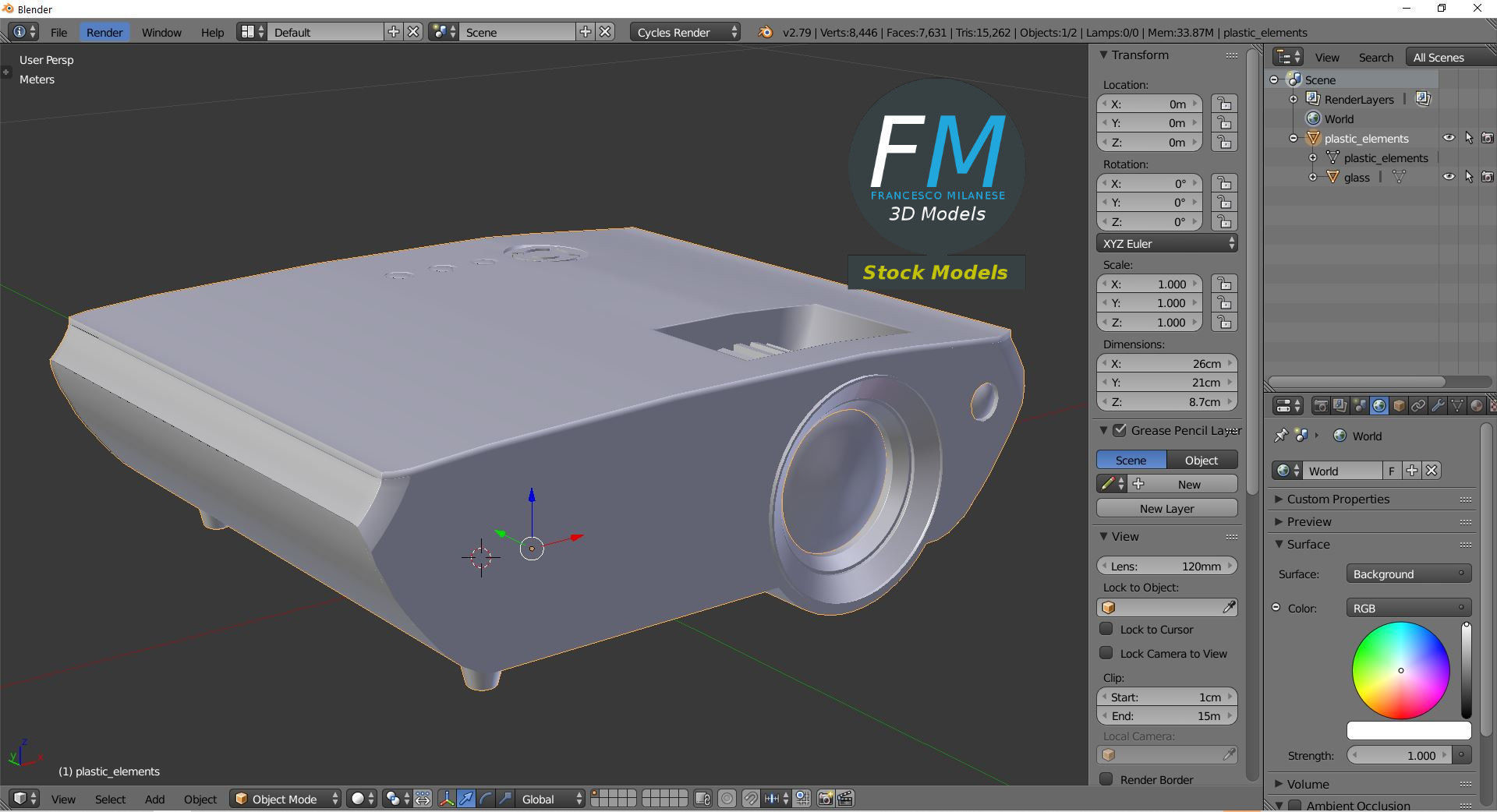 Mini projector 3D model_9