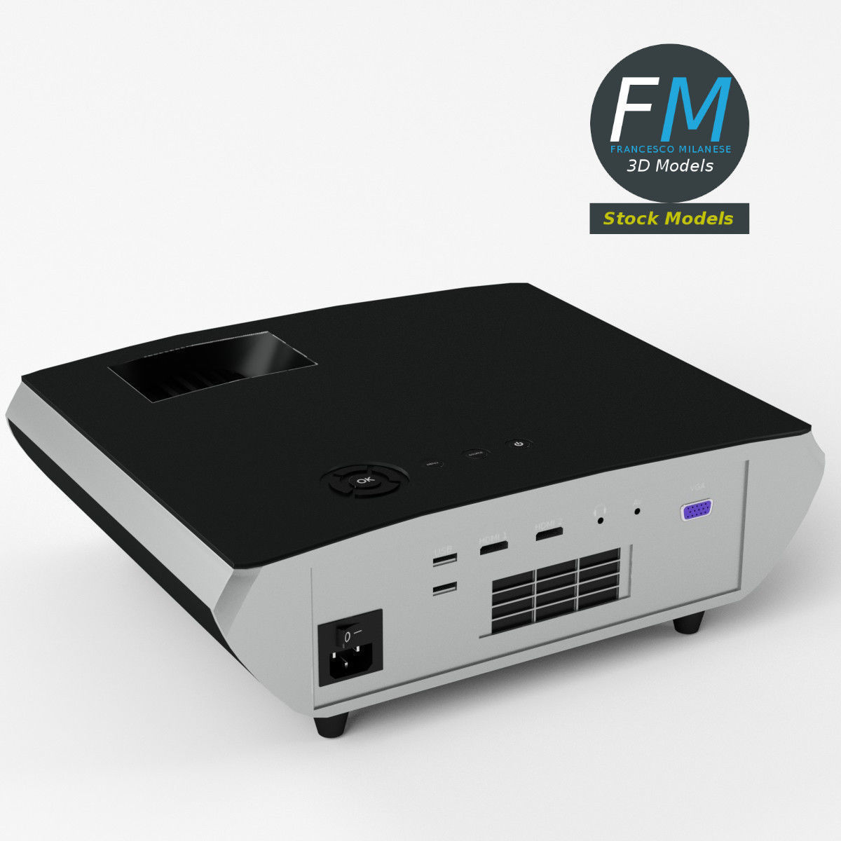 Mini projector 3D model_5
