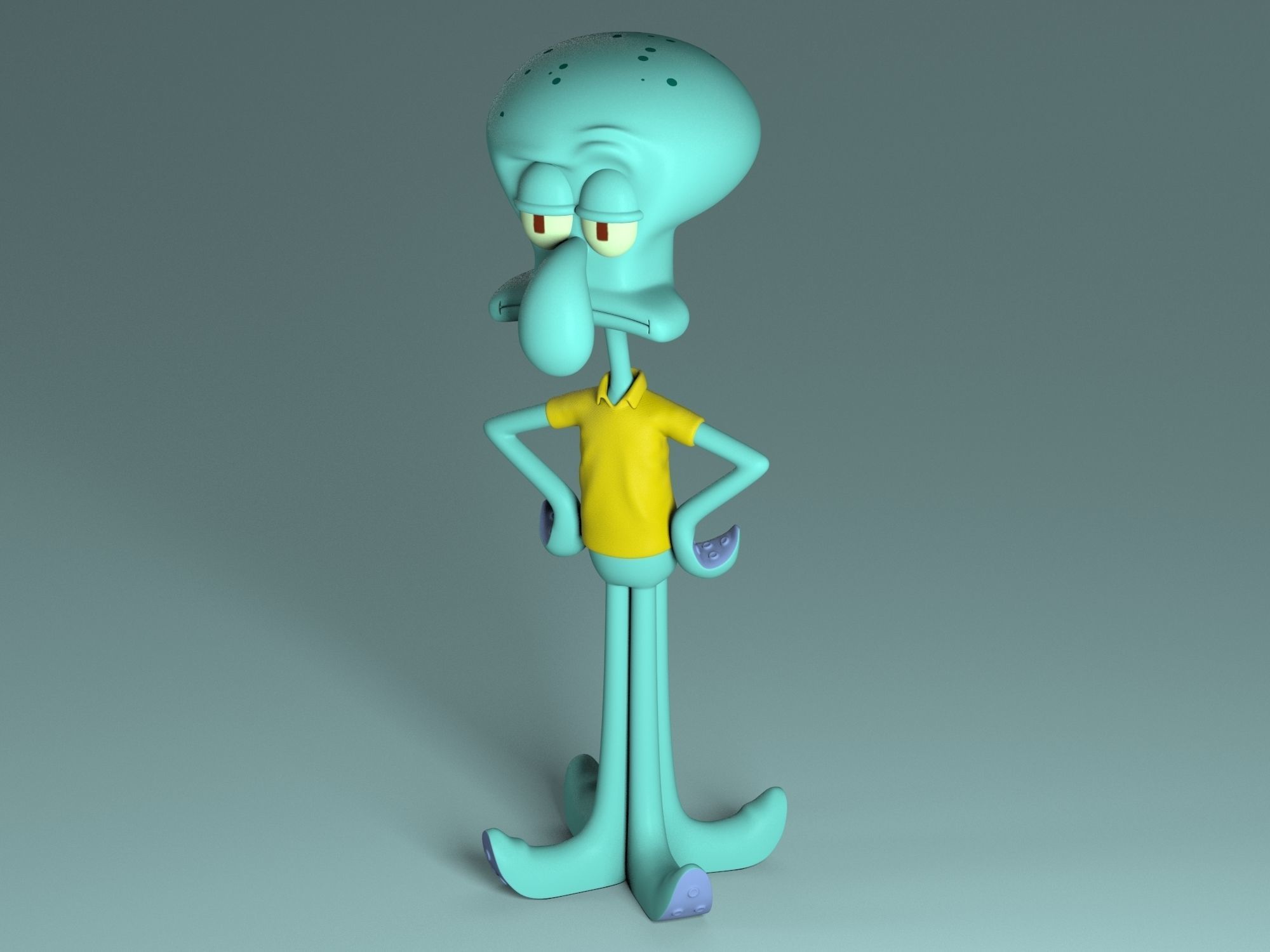 Squidward - Lula Molusco 3D model_3