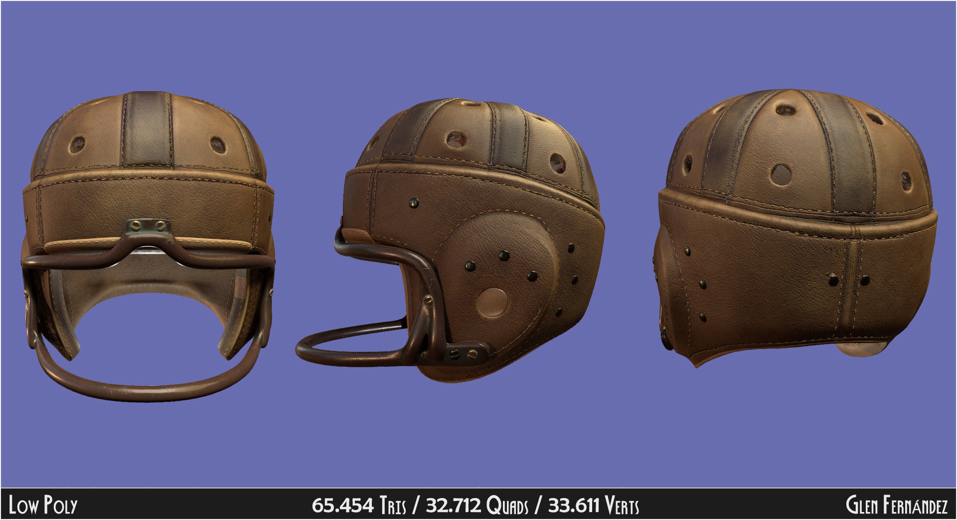 Vintage 1940 antique leather football helmet 3D model | CGTrader Vintage 1940 antique leather football helmet 3D model | CGTrader