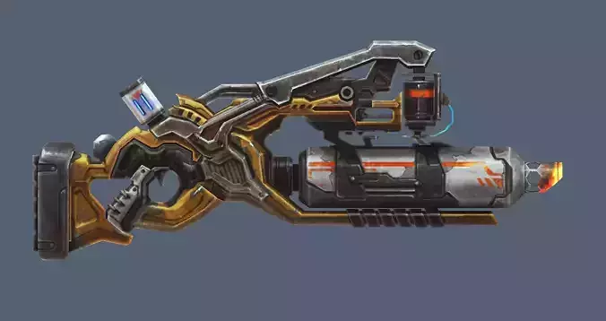 PixiboxGun Low-poly 3D model