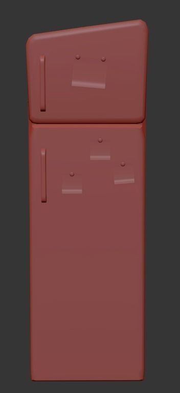 Fridge refrigerator Free low-poly 3D model_1